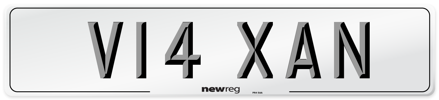 V14 XAN Number Plate from New Reg